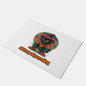 ハロウィーンブラックキャット – ステイ不気味レトロウィッチキャット ドアマット (アングル)