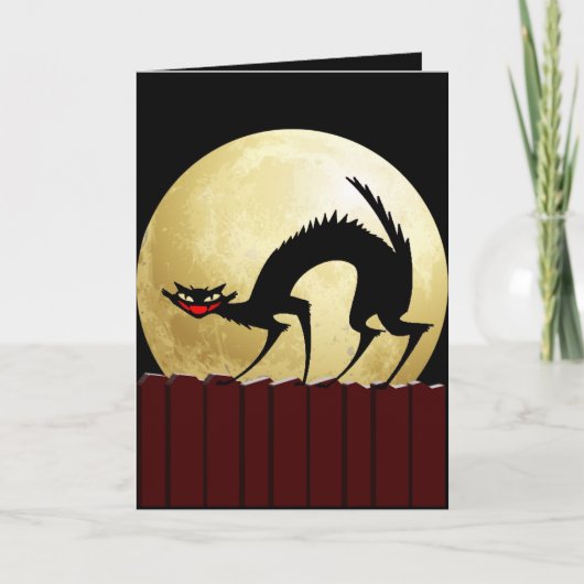 ハロウィーンブラックキャット/フルムーン カード (正面)