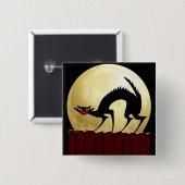 ハロウィーンブラックキャット/フルムーン 缶バッジ (正面&裏面)