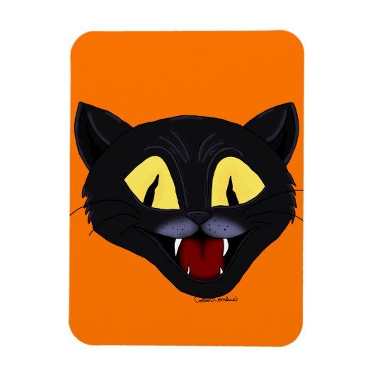 ハロウィーンブラックキャット マグネット (縦)