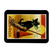 ハロウィーンブラックキャット マグネット (横)