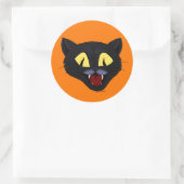 ハロウィーンブラックキャット ラウンドシール (バッグ)