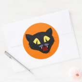 ハロウィーンブラックキャット ラウンドシール (封筒)