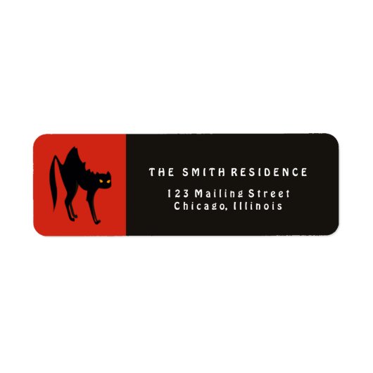 ハロウィーンブラックキャット ラベル (正面)