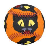 ハロウィーンブラックキャット 野球ボール (裏面)