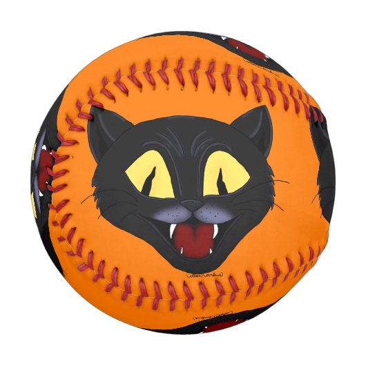 ハロウィーンブラックキャット 野球ボール (裏面右)