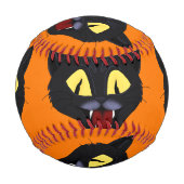 ハロウィーンブラックキャット 野球ボール (正面)