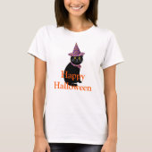 ハロウィーンブラックキャット Tシャツ (正面)