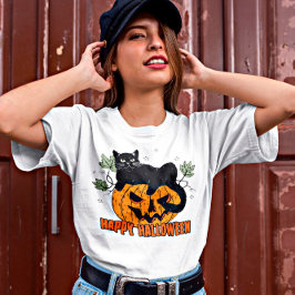 ハロウィーンブラックキャット Tシャツ