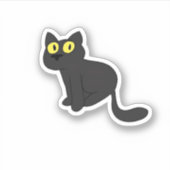 ハロウィーンブラッククラシックキャットTシャツ シール (正面)