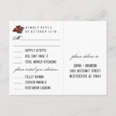 ハロウィーンブラックグレー&ハートメニューRSVP インビテーションポストカード (裏面)