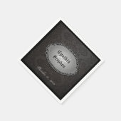 ハロウィーンブラックゴシックの名前と日付結婚のナプキン スタンダードカクテルナプキン (角)