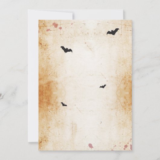 ハロウィーンブラックゴシックスパイダーフレームパーティー招待状 招待状 (裏面)