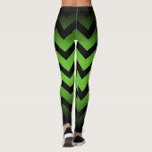ハロウィーンブラックストライプシボロングラデーション線(緑) レギンス (裏面)