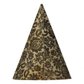 ハロウィーンブラックダマスクグランジパーティーハット パーティーハット (裏面)