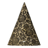 ハロウィーンブラックダマスクグランジパーティーハット パーティーハット (左)