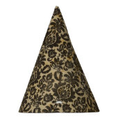 ハロウィーンブラックダマスクグランジパーティーハット パーティーハット (右)