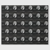 ハロウィーンブラックナイト飛んでいるウィッチフルムーンホラー ラッピングペーパー (フラット)