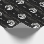 ハロウィーンブラックナイト飛んでいるウィッチフルムーンホラー ラッピングペーパー (角)