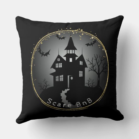 ハロウィーンブラックハ幽霊のよく出るウス クッション (裏面)