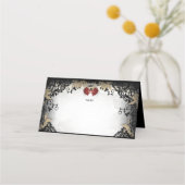 ハロウィーンブラックバラエレガント空白の プレイスカード (正面)