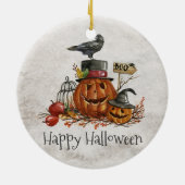 ハロウィーンブラックバードとカボチャ | オーナメント (裏面)