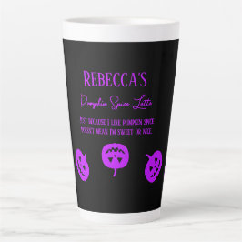 ハロウィーンブラックパンプキンスパイススウィートまたはニース カフェラテマグ