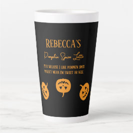 ハロウィーンブラックパンプキンスパイススウィートまたはニース カフェラテマグ