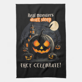 ハロウィーンブラックパンプキン キッチンタオル