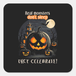 ハロウィーンブラックパンプキン スクエアシール