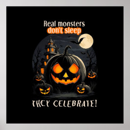 ハロウィーンブラックパンプキン ポスター