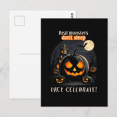 ハロウィーンブラックパンプキン ポストカード (正面/裏面)
