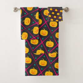 ハロウィーンブラックピンクパタミニマルーン バスタオルセット