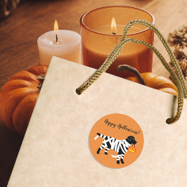 ハロウィーンブラックラブラドールミイラ ラウンドシール