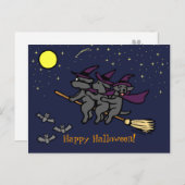 ハロウィーンブラックラブラドールライダー！ ポストカード (正面/裏面)