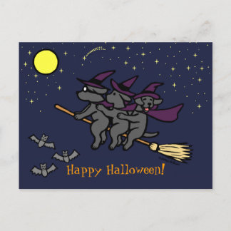 ハロウィーンブラックラブラドールライダー！ ポストカード