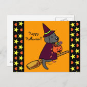 ハロウィーンブラックラブラドール漫画1 ポストカード (正面/裏面)