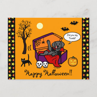 ハロウィーンブラックラボヴァンパイア ポストカード