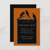ハロウィーンブラックラヴェンス不気味招待状 招待状 (正面/裏面)