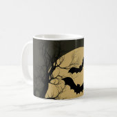 ハロウィーンブラックレッド幽霊のよく出るハウスこうもりフルムーン コーヒーマグカップ (正面左)