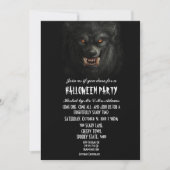 ハロウィーンブラック不気味人狼ゴシックパーティー 招待状 (正面)