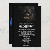 ハロウィーンブラック不気味人狼ゴシックパーティー 招待状 (正面/裏面)