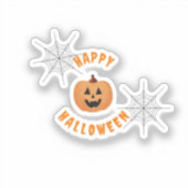 ハロウィーンブラック&オレンジカスタム色のカットビニールステッカー シール (正面)