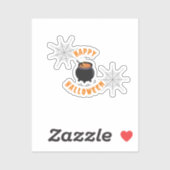 ハロウィーンブラック&オレンジカスタム色のカットビニールステッカー シール (シート)