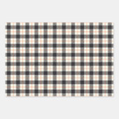 ハロウィーンブラック&オレンジタータンチェックプライドギンガム ラッピングペーパーシート (正面2)