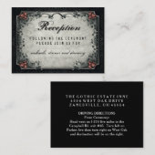 ハロウィーンブラック&グレーレッドローゼウェディングレセプション エンクロージャーカード (正面/裏面)