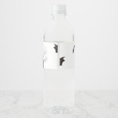 ハロウィーンブラック&ホワイトこうもり赤ちゃんシャワー ペットボトルラベル (裏面)