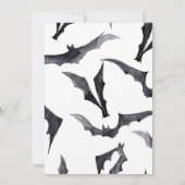 ハロウィーンブラック&ホワイトこうもり赤ちゃんシャワー 招待状 (裏面)