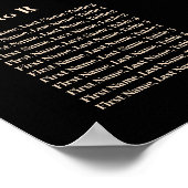 ハロウィーンブラック&金ゴールドスカル&金ゴールドシーティングチャート ポスター (角)