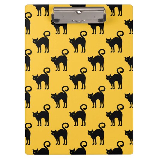 ハロウィーンブラックCatパターンクリップボード クリップボード (正面)